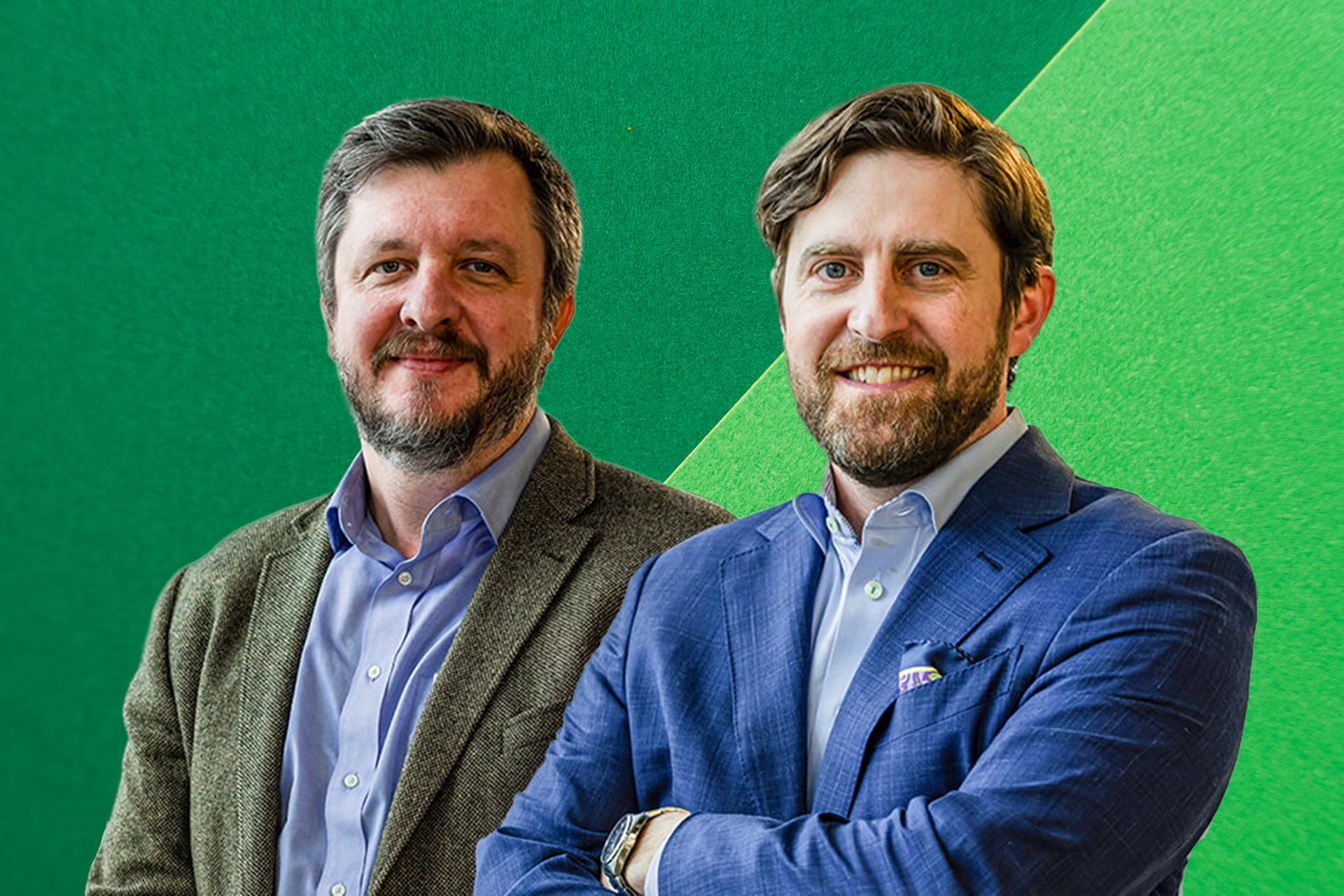 Headshots of Brian Jordon (R) and Paul Allison (L) for Baylor Connections